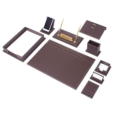 #ad Vega Leather Desk Set with 13 Accessories Desk Storage Organizer Set 13 PCS $178.00