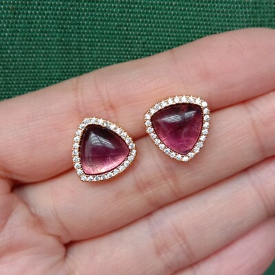 #ad Natural Purple Amethsyt Cz Pave Stud Earrings Women Stud Earrings $11.40