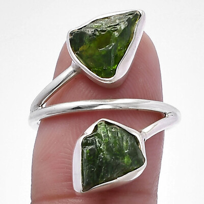 #ad Natural Chrome Diopside Rough 925 Sterling Silver Ring s.8 Jewelry R 1169 $10.99