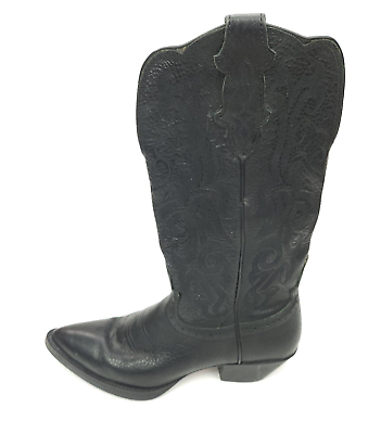 #ad Justin Black Deercow Women#x27;s Stampede Western Boots Size 6.5 B Black Worn Once $79.95