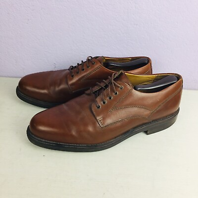 #ad CLARKS Oxford 36793 Brown Leather Mens Dress Shoes Size 11.5 M Made in Italy $34.99