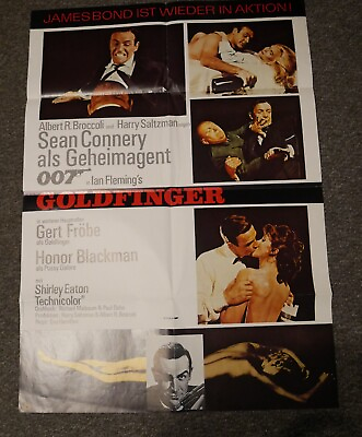 #ad GOLDFINGER JAMES BOND 007 1971 ORIGINAL 33quot;X23quot; VINTAGE GERMAN POSTER GBP 49.99