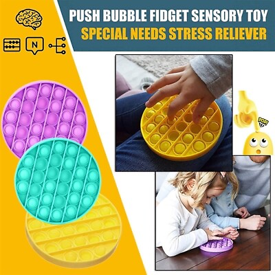 #ad Push Bubble Sensory Pop Stress Relieving Autism Fidget Kids Toys Pack of 2 $7.99