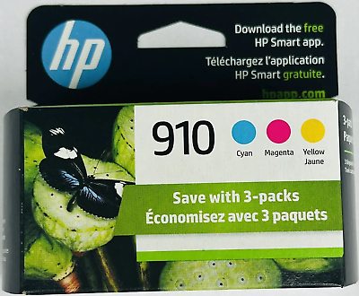 #ad New Genuine HP 910 Cyan Magenta Yellow 3PK Ink Cartridges OfficeJet 8035 8028 $22.99