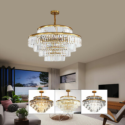 #ad #ad 31.5quot; Modern Crystal Chandelier Light Pendant Lamp Ceiling Lighting Flush Mount $227.43