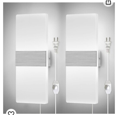 #ad Dimmable Wall Sconces Plug in Set of 2 $31.99