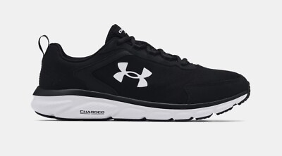 #ad Mens Under Armour Charged Assert 9 4E Black White Size 8 $49.99