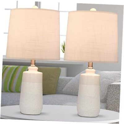 #ad 20.5quot; Ceramic Table Lamp Set of 2 for Bedrooms Lamps Set of 2 for Living White $103.31