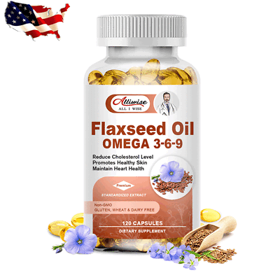 #ad Flaxseed Oil Omega 3 6 9 Promotes Healthy Skin amp; Maintain Heart Health 120 PCS $13.10