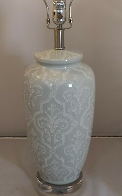 #ad Cal Lighting Corato Ceramic Pearl White 28quot; Table Lamp $97.50