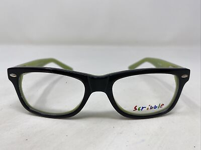 #ad Scribble 525 BLACK 46 16 125 Black Green Plastic Full Rim Eyeglasses Frame VE62 $57.75