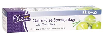 #ad Gallon Size Plastic Food Storage Bags w Twist Ties 35CT BUNDLE $44.98