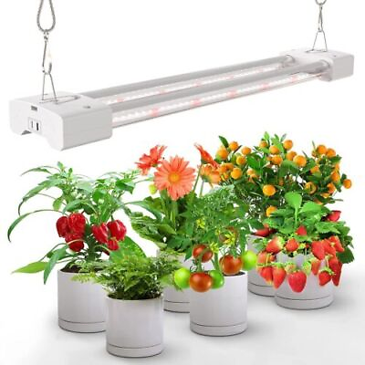 #ad LED Plant Grow Light Full Spectrum Flower Hydroponics Dual Tube Plant Lights Bar $22.95