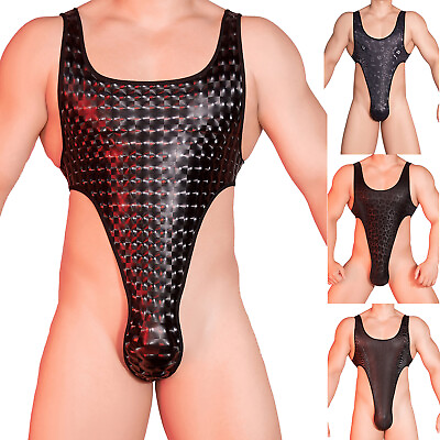 #ad Mens Thong Fitness Leotard Fitness Bodysuit Clubwear Underwear Surfing Workout $7.43