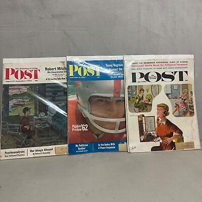 #ad The Saturday Evening Post Vintage 1962 Magazine Lot of 3 $31.99