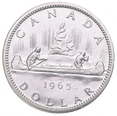 #ad 1965 80% Silver Canadian Canada Silver Dollar $20.95