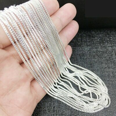 #ad Silver Women Men Jewelry Box Chain Necklace Wedding Jewelry 16 30 inches C $2.25