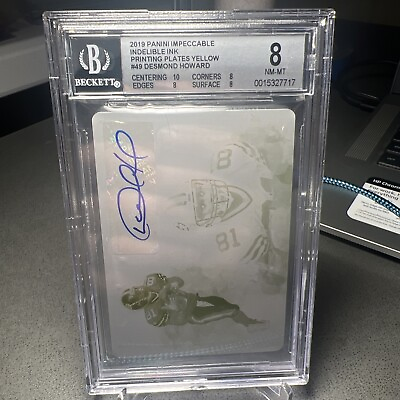 #ad DESMOND HOWARD 2019 IMPECCABLE PRINTING PLATE AUTO SP 1 1 PACKERS MICHIGAN $179.99