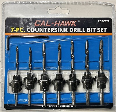 #ad New 7 PC Countersink Drill Bit Set Woodworking Tools Tampered And Hardened $12.89