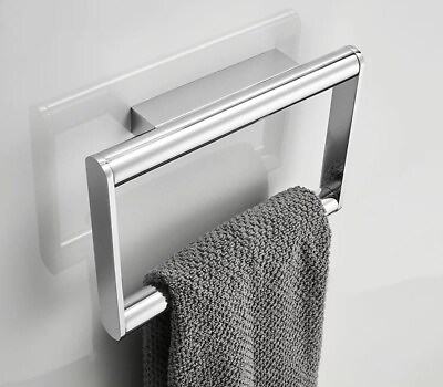 #ad Chrome Color Towel Ring Brass Bathroom Arc Bar Wall Mounted Artistic Towel Rack $62.99