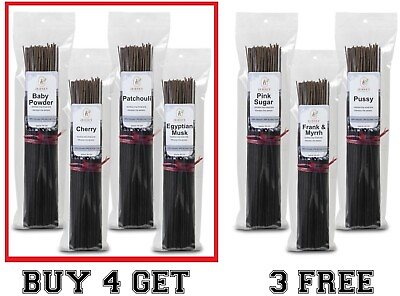 #ad 100 Incense Sticks 9#x27;#x27; Strongly Fragranced Hand Dipped 100% Natural Charcoal $7.45