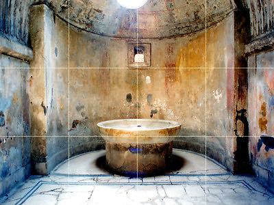 #ad Art Pompeii Mural Ceramic Ancient Italy Bath Tile #102 $105.00