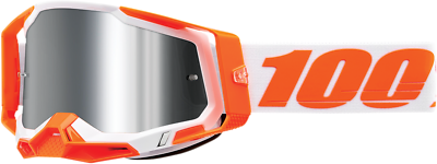 #ad 100% 50010 00013 Racecraft 2 Orange Offroad Goggle with Silver Flash Mirror Len $64.00