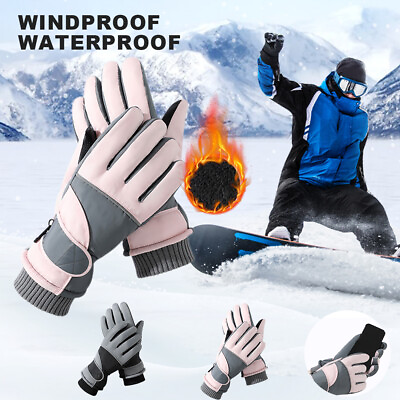 #ad Adults Winter Thermal Warm Gloves Waterproof Ski Snowboarding Driving Mittens $19.69