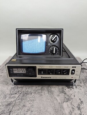 #ad Panasonic Portable Black amp; White Pop Up TV Television AM FM Radio TR 535 WORKS $99.95