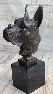 #ad Hand Made Bronze Dog Boxer Pups Terrier Animal Ornament Vintage Sculpture Figure $309.00
