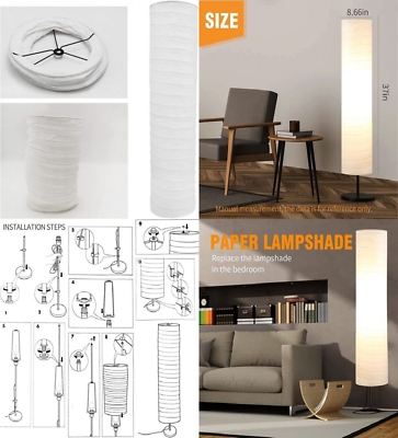 #ad Paper floor lamp shade Simple European style table Barrel pendant... $39.29