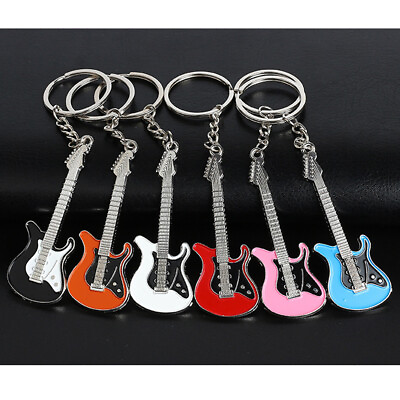 #ad 6pcs Guitar Keychain Classic Heavy Metal Electric 3quot; Rock amp; Roll Music Player $12.99