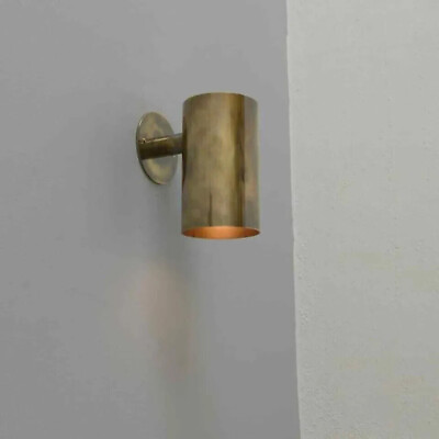 #ad Cylinder Light Wall Sconce in Raw Brass Italian Mid Century Lamp $106.00