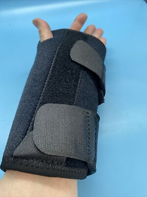 #ad Universal Wrist Support LEFT Hand Black Adjustable w Removable Metal Splint New $10.49