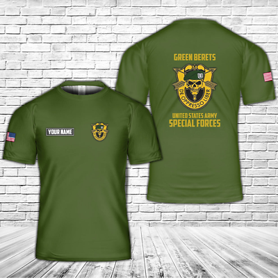 #ad Custom Name US Army Green Beret Special Forces 3D T Shirt For Mens Dad FREE SHIP $14.99