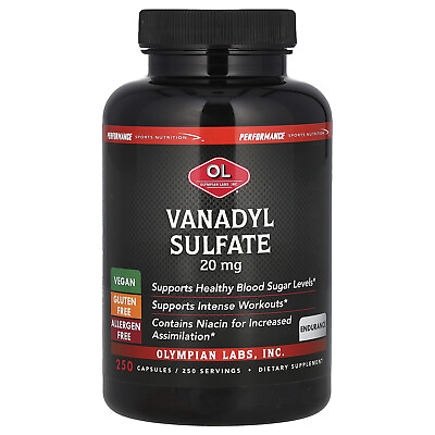 #ad Vanadyl Sulfate 20 mg 250 Capsules $37.17