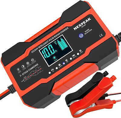 #ad 10 AMP QUICK Charger Smart Fully Automatic 12V and 24V lcd PLUG AND PLAY $65.00
