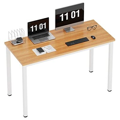 #ad Computer Desk 47 inch Home Office Desk Modern Simple 47 inches Teak White $157.33