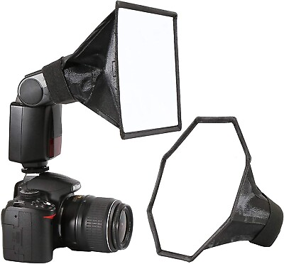 #ad Flash Diffuser Light Softbox 2 Pack Speedlight Softbox Collapsible With Pouch $11.98