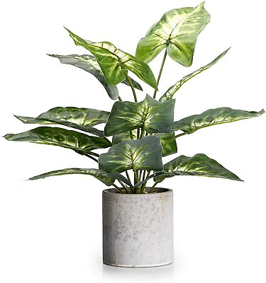 #ad Velener Artificial Potted Green Leaf Plant in Pot 16 Inches 1 Piece $12.99
