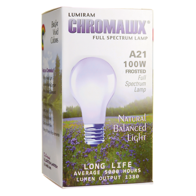 #ad Chromalux Light Bulb A21 Frosted 100W 100 Watt 1 Unit $8.69