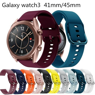 #ad Soft Silicone Watch Band Strap for Samsung Galaxy Watch 3 41mm 45mm 46mm LTE $6.79