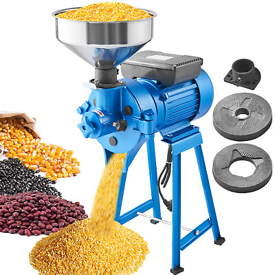 #ad VEVOR 1500W 110V Electric Grain Grinder Corn Wheat Flour Cereal Mill Wet amp; Dry $207.39