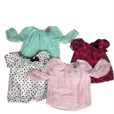#ad Toddler Girls Long Sleeve Mesh Blouse Shirt Top Bundle 2T 24 Months $8.00