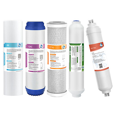 #ad 2 3 5 6 Stage RO Reverse Osmosis Water Filter 10x2.5quot; Cartridges Set Whole House $20.12