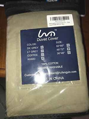 #ad Khaki Green Duvet Cover 48in x 72in 100% Cotton Removable Blanket Cover $25.00