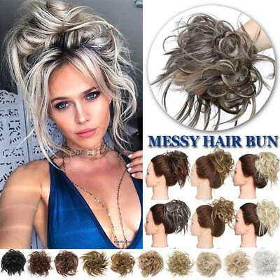 #ad X LARGE Messy Bun Hair Piece Scrunchie Updo Wrap Hair Extension as Human Bun US $10.59