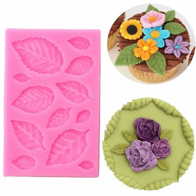 #ad Leaf Silicone Mold Fondant Cake Decorating Tools Chocolate Candy Baking Moulds $8.69