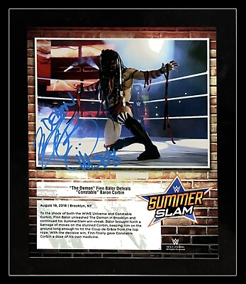#ad WWE FINN BALOR SUMMERSLAM 18 HAND SIGNED FRAMED PLAQUE 10X13 WITH PROOF AND COA $49.99