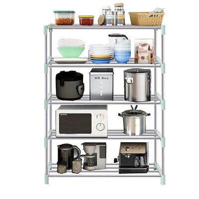 #ad 3 4 7 Tier Metal Kitchen Storage Organization Shelves Adjustable Space Saving $12.34